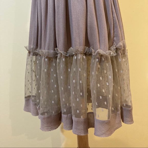 Boho Mesh Dots Hem Backless Halter Swing Dress - Picture 7 of 11